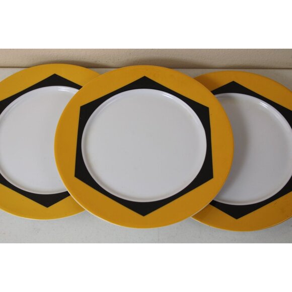 3 Block Spal Topaz Salad Plate 91333 Portugal Jewels Yellow Set Plates - Picture 2 of 4